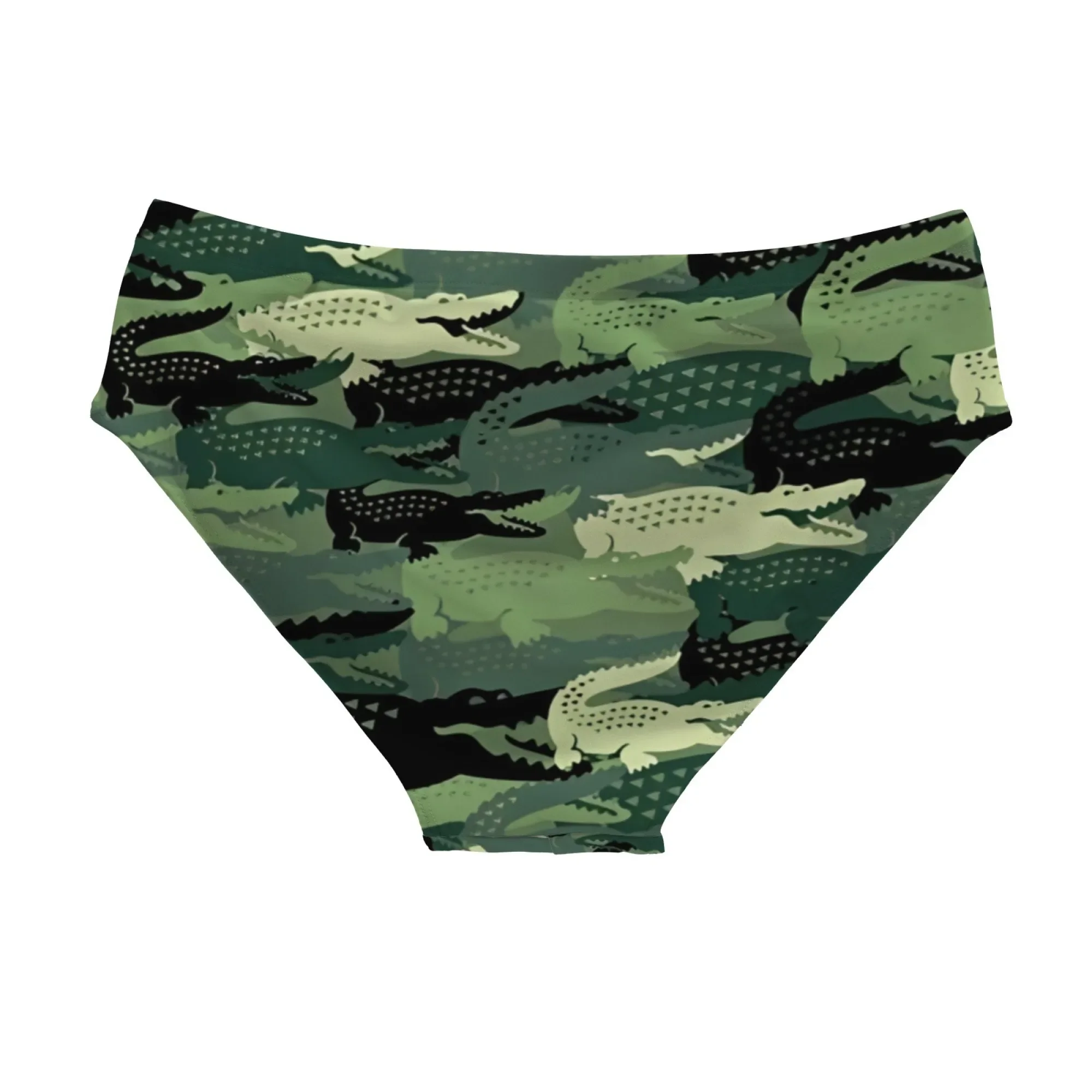 Camouflage Style Crocodile Print Men's Swim Trunks Beach Shorts Lightweight Breathable Fashion Sexy Bikini Briefs Swimwear