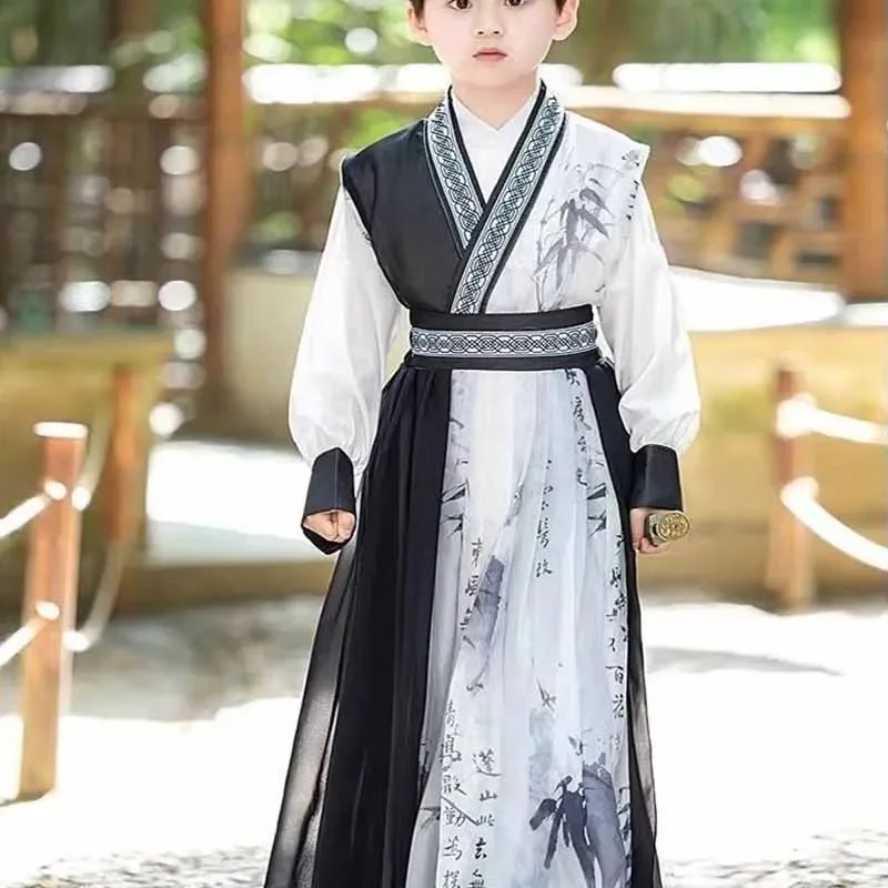

Детский костюм ханьфу для мальчиков, карнавальный костюм на Хэллоуин, детский карнавальный костюм, китайские винтажные комплекты ханьфу для мальчиков, детей от 3 до 14 лет