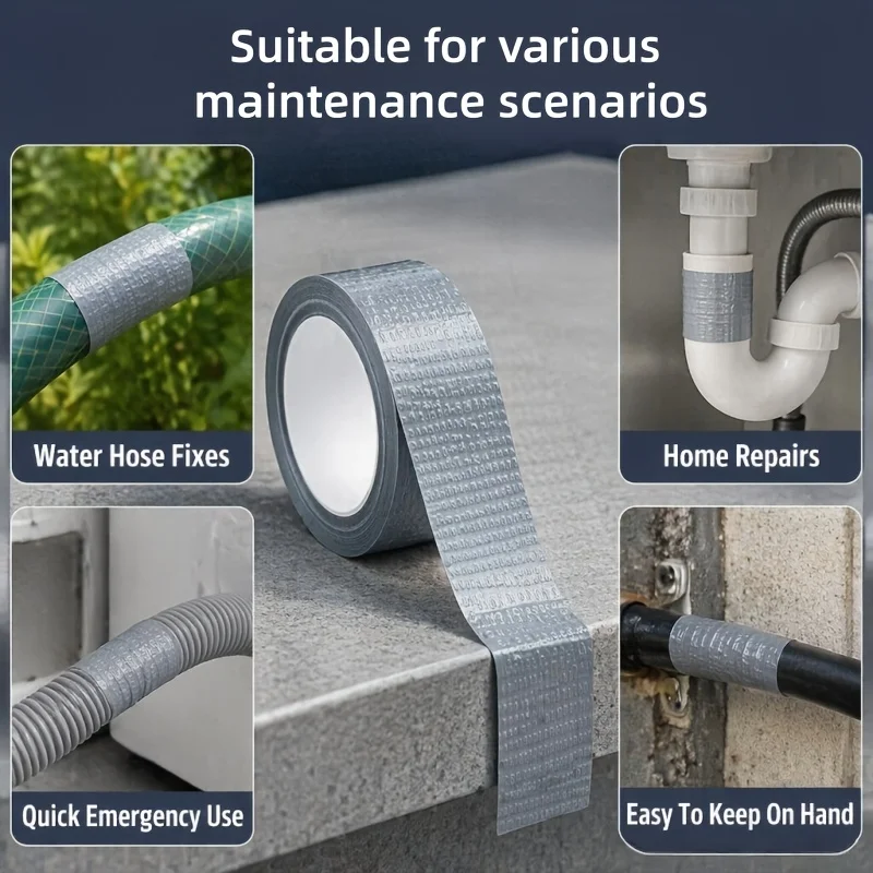 Quick Leak Repair Pipe Tape, Strong Adhesive Waterproof Sealing Duct Tape for Water Pipe Hose Emergency Leak Repair, Household