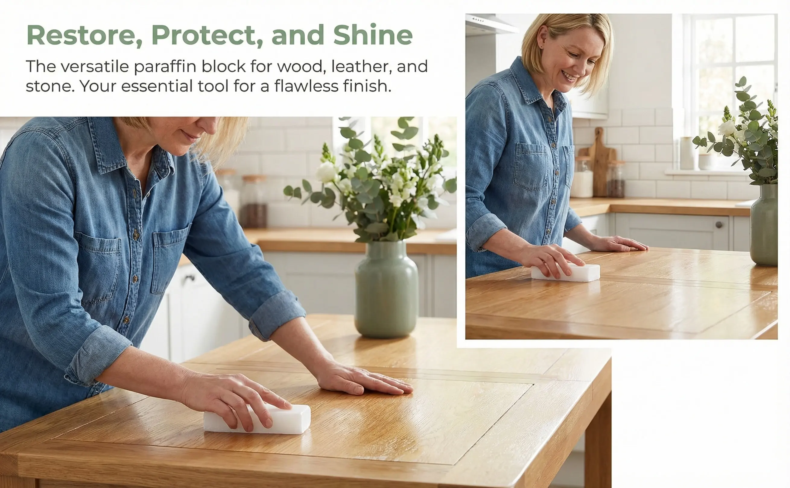 Paraffin Wax Block Convenient Multi-Purpose Wax for Making Polishing Wood Protective Use Paraffin