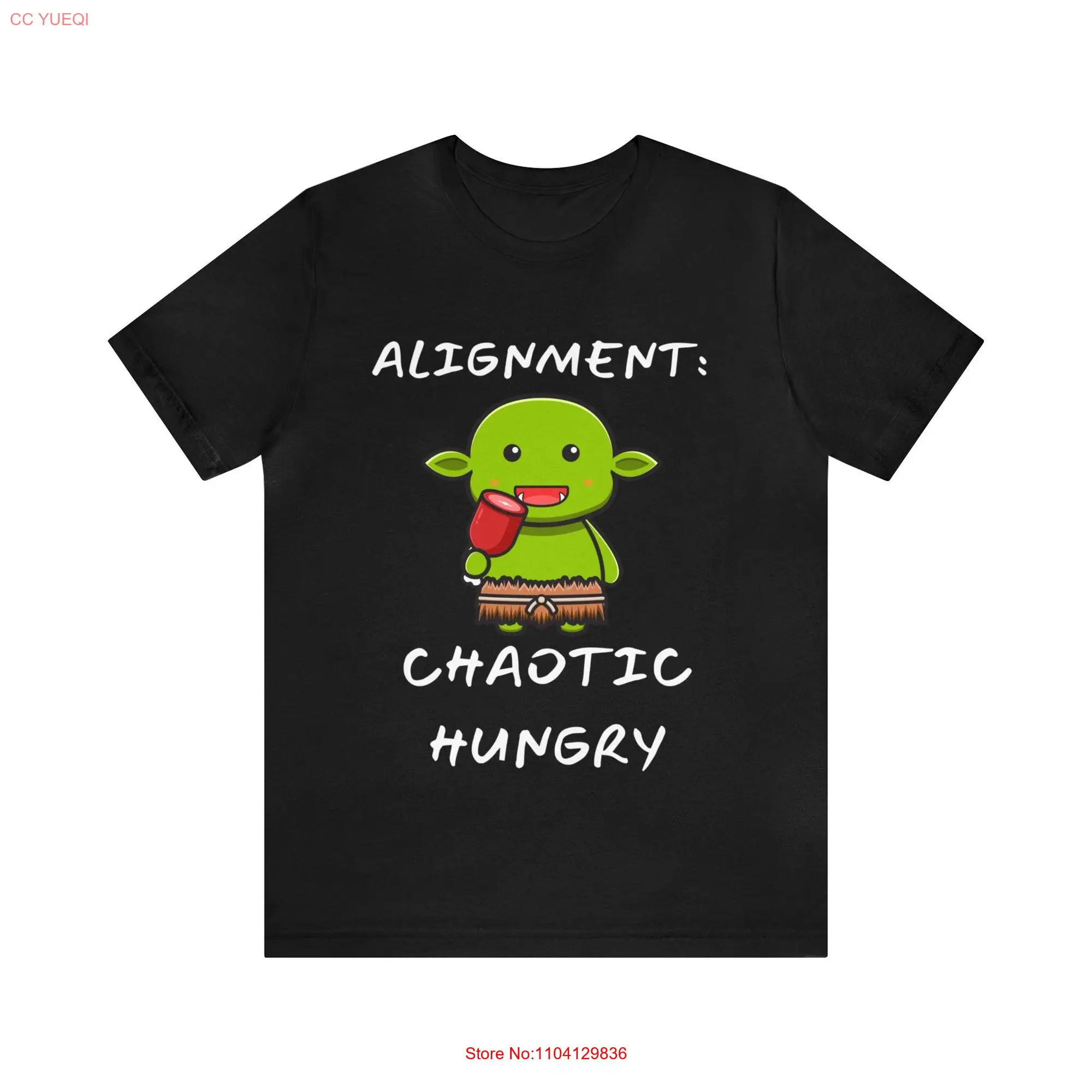 Alignment Chaotic hungry DnD Baldur's gate Fantasy Orcs Jersey  T Shirt long or short sleeves