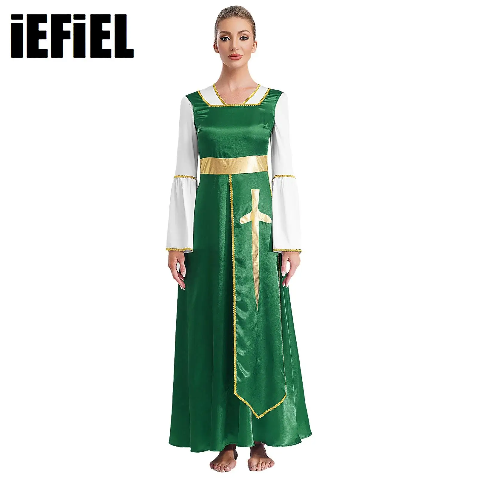 

Womens Liturgical Praise Dance Dresses Church Worship Dancewear Square Neck Sleeveless Maxi Dress