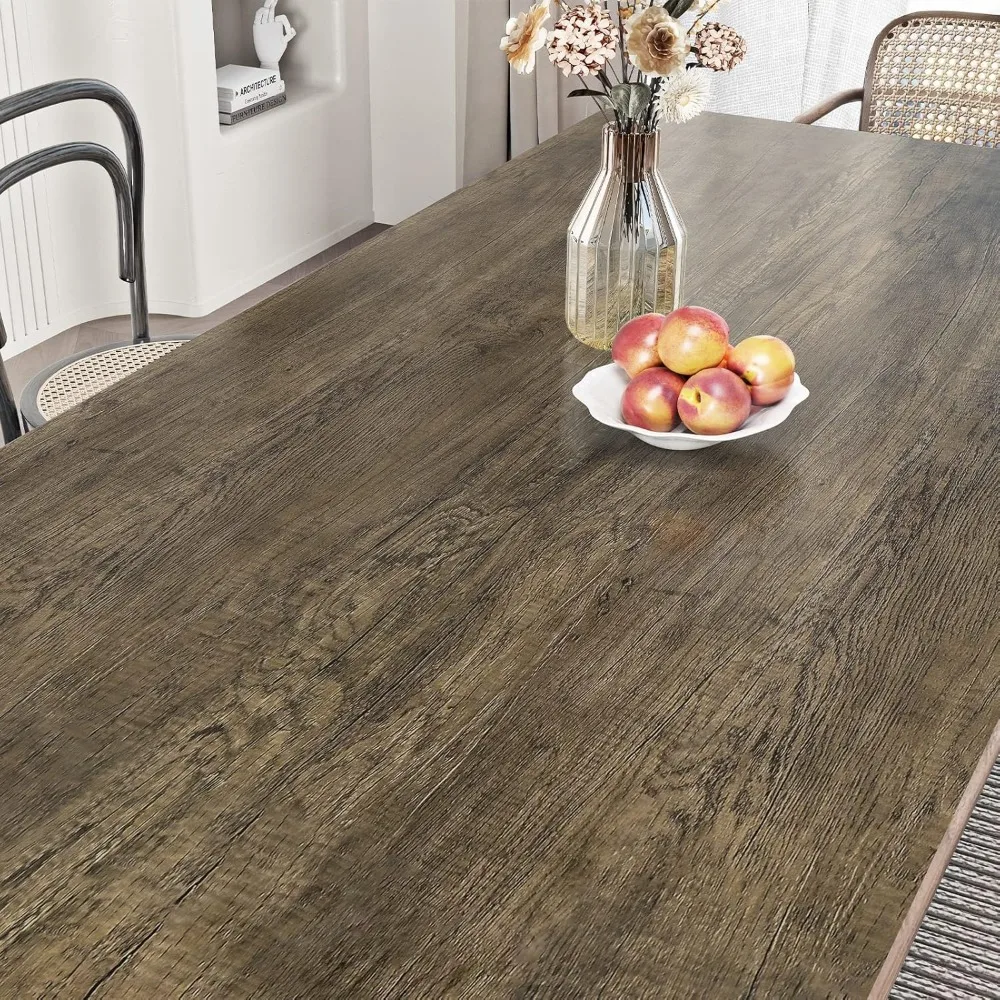 กระดาษติดเคาน์เตอร์ลายไม้สีน้ำตาลขนาด 24x394 นิ้ว กันน้ำ ลอกออกได้ สำหรับห้องครัว โต๊ะ และตู้