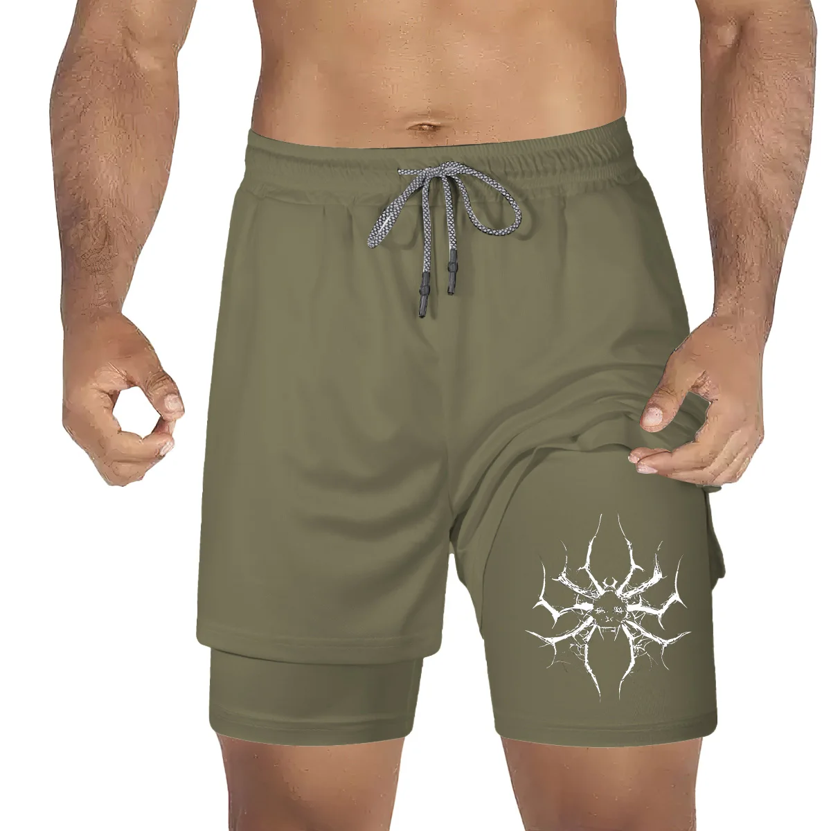 Heren Hardloopbroek 2 In 1 Dubbeldeks Sportshorts Sportkleding Gym Fitness Korte Broek Training Joggingbroek Herenkleding