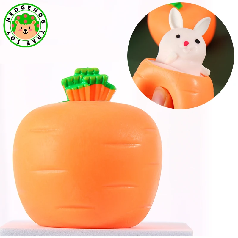 Squeezing Carrot Rabbit Cup Lovely Cute Kawaii Toys Decompression Fidget Anti Stress Sensory Reliefing Kids Adult Gift Pop Up