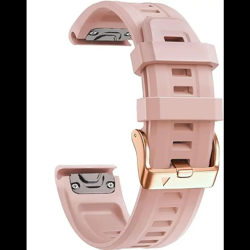 

20mm Watch Band Replacement for Garmin fenix 5S/5S Plus/6S/7S/Instinct 2S/D2, Quick Fit Soft Silicone Strap with Rose Gold