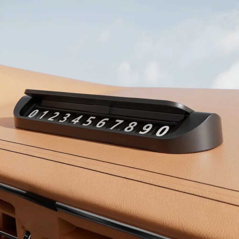 Metal Hidden Phone Number Plate For Car Temporary Parking Sign Dashboard Display Accessory Auto Interior Parking Gadget