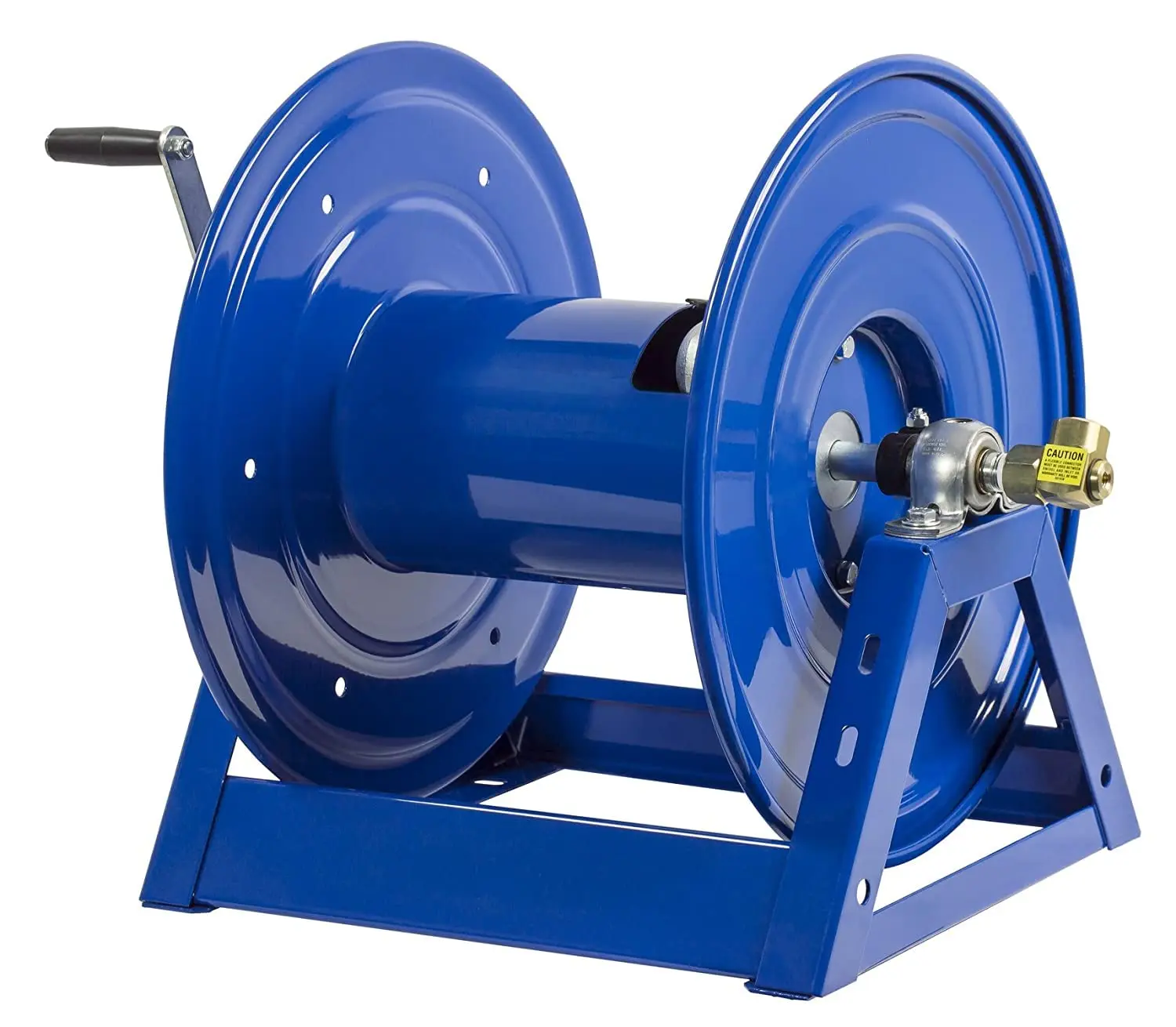 Coxreels 1125-4-100 Hand Crank Steel Hose Reel, 1125 Series - ½” x 100', 3,000 PSI - Heavy Duty All Welded Steel A Frame