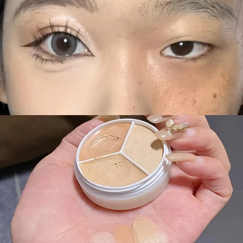 Correcteur 3 couleurs : éclaircit les cernes ; haute couverture ; crème contour du nez vert; poudre de fond de teint; palette magique de beauté