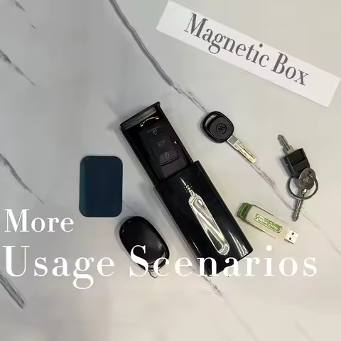 2026 New Magnetic Black Key Safe Box Car Key Holder Hidden Storage Outdoor Stash For Car Home Office Truck Caravan Secret Box