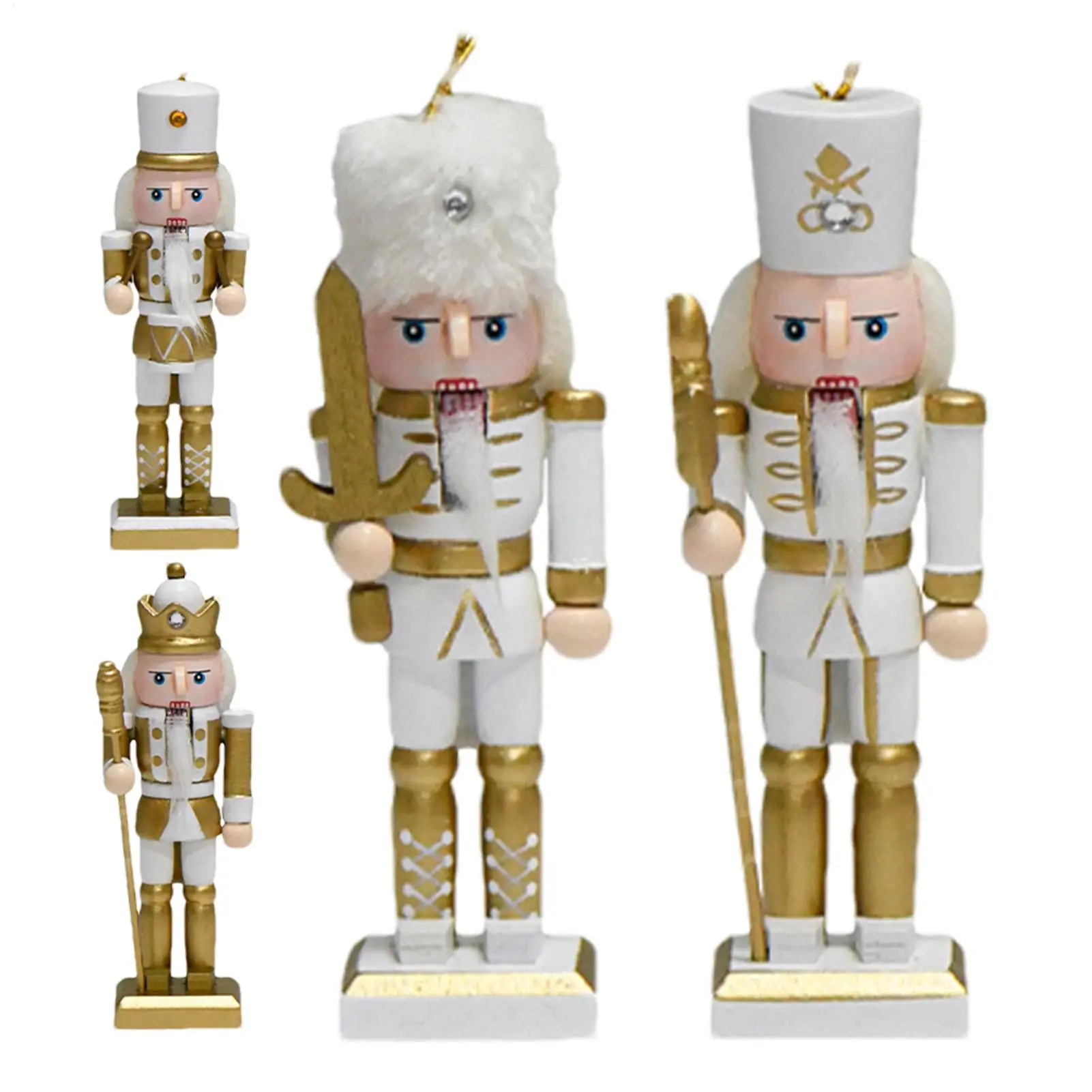 Nutcracker Christmas Decor Wooden Ornaments 4piece Christmas Nutcrackers For Holiday Tree Table Window Living Rooms Door Kitchen