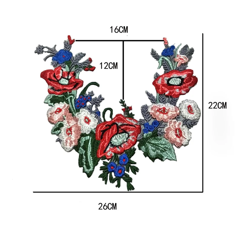 1 Pc Embroidery Lace  Flower Patch Fabric For Dress Curtain  Bags Accessories Collar Applique  DIY Sewing Repair