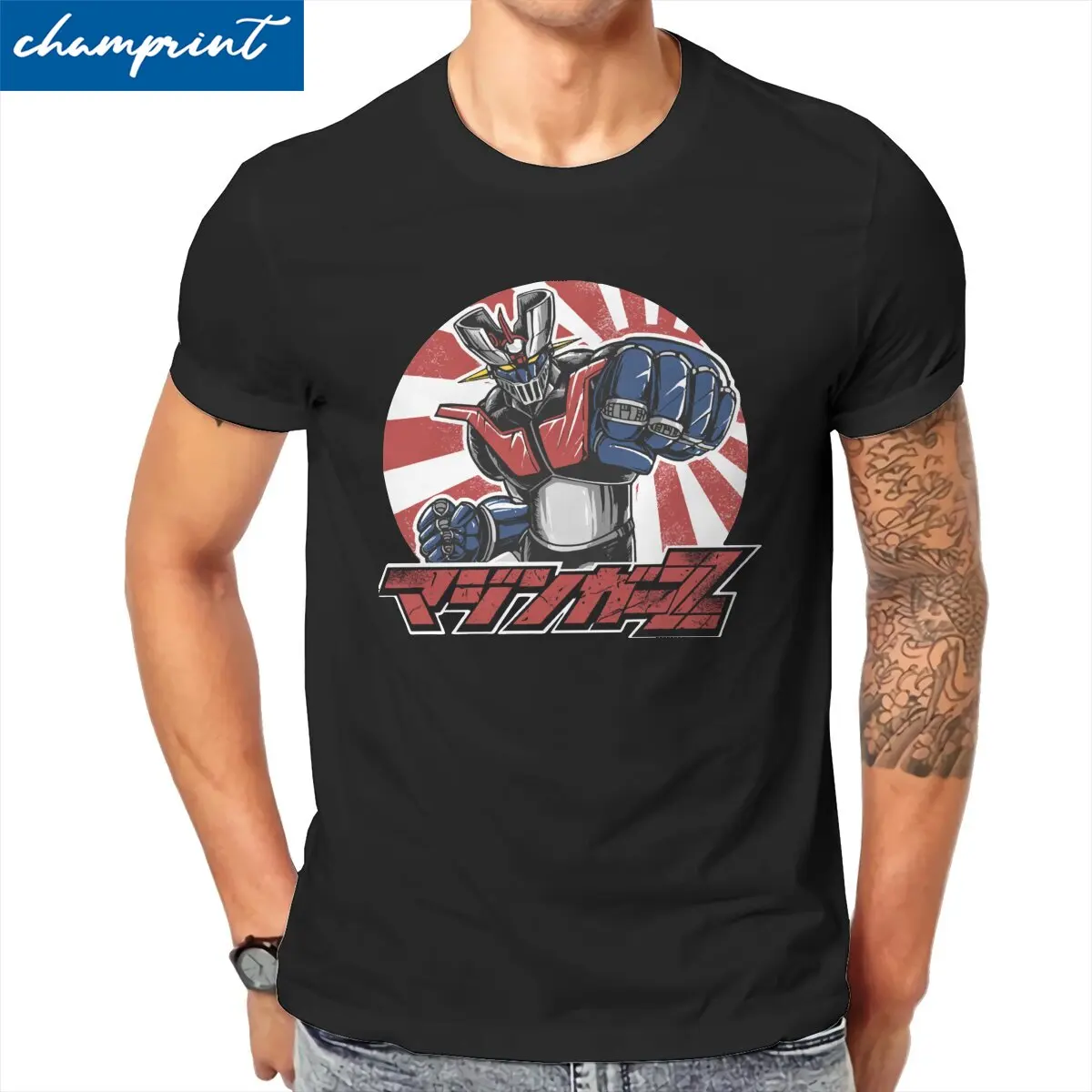 Men Mazinger Z Grendizer Goldorak Actarus T Shirt Robot Anime Cotton Clothes Vintage Short Sleeve Tees Original T-Shirts
