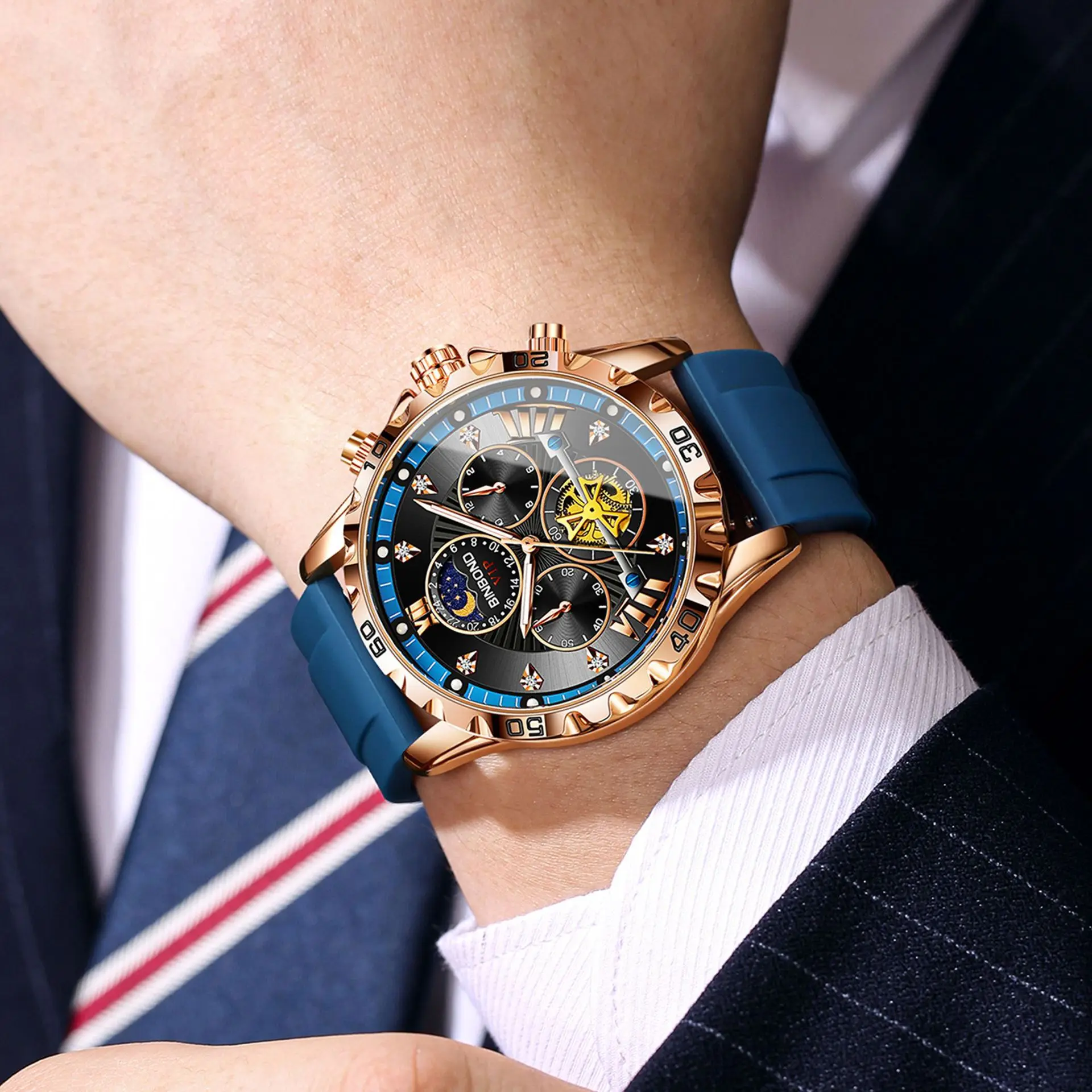 AL-171 New waterproof luminous camel flywheel men's watch, student Korean version, trendy bestseller, leather strap quartz watch