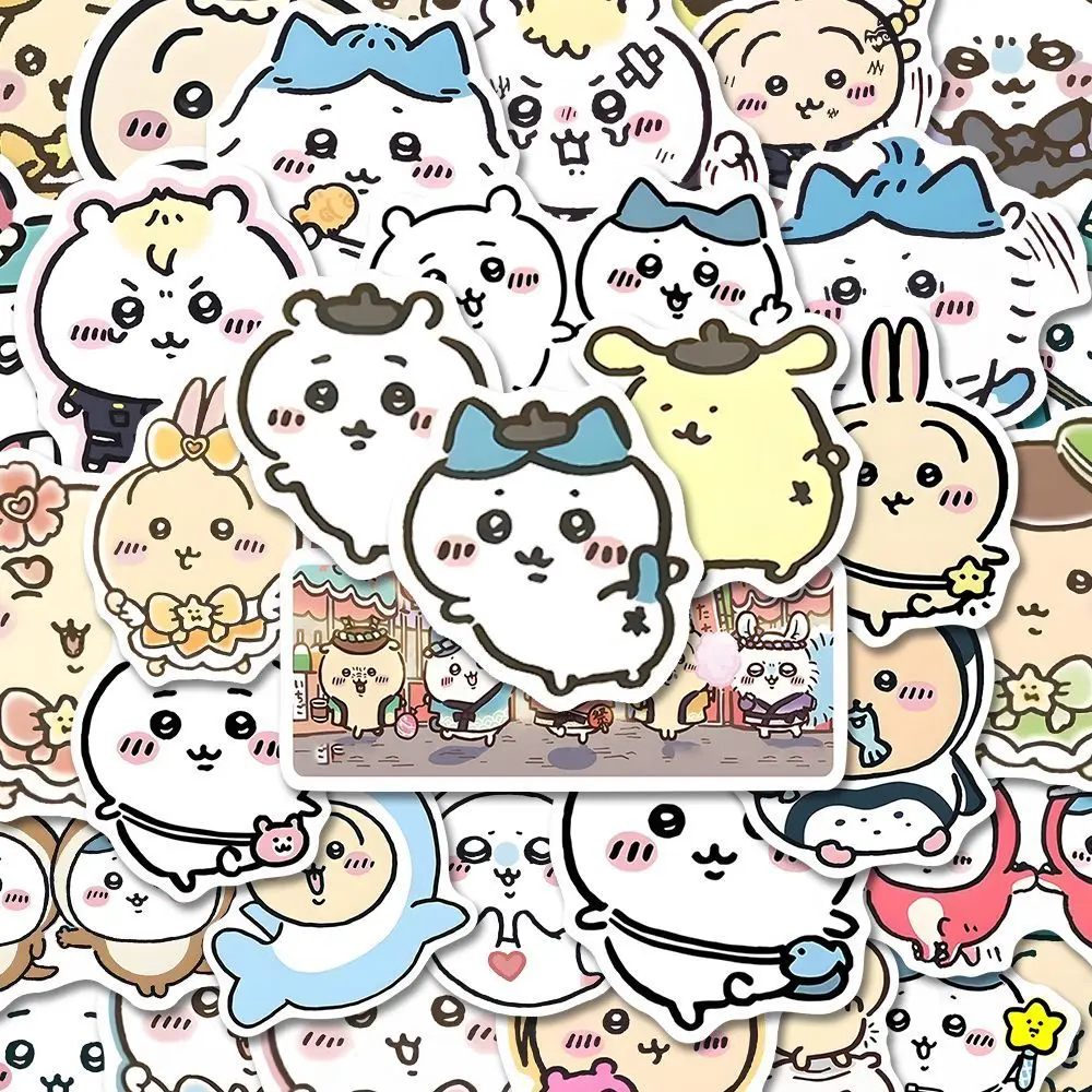 100pcs jiyi Stickers Cartoon Hachiware Cute Room Decoration Mobile Phone Case DIY Hand Account Making No Glue Waterproof