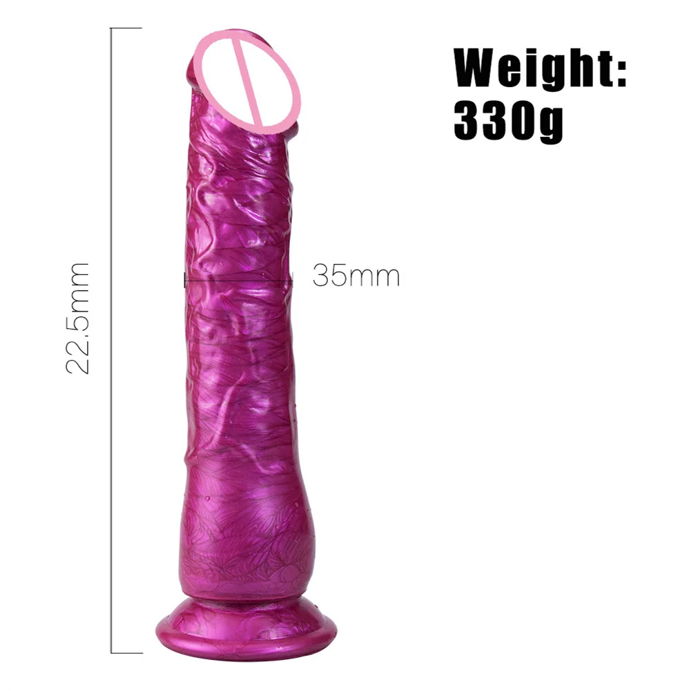 Soft Realistic Dildo Penis Sex Toy Adult Women Exquisite Pattern 8.5inch Dick Gay Dildos Red Strapon Penis Realista Lesbian