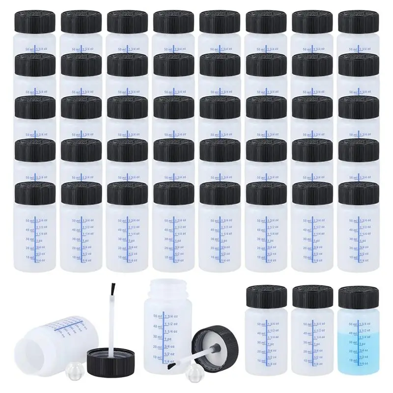 AEE4-60PCS 56.7G Touch Up Paint Containers - Empty Paint Touch Up Bottles With Brush, Mixing Ball For Fixing Car Scratches