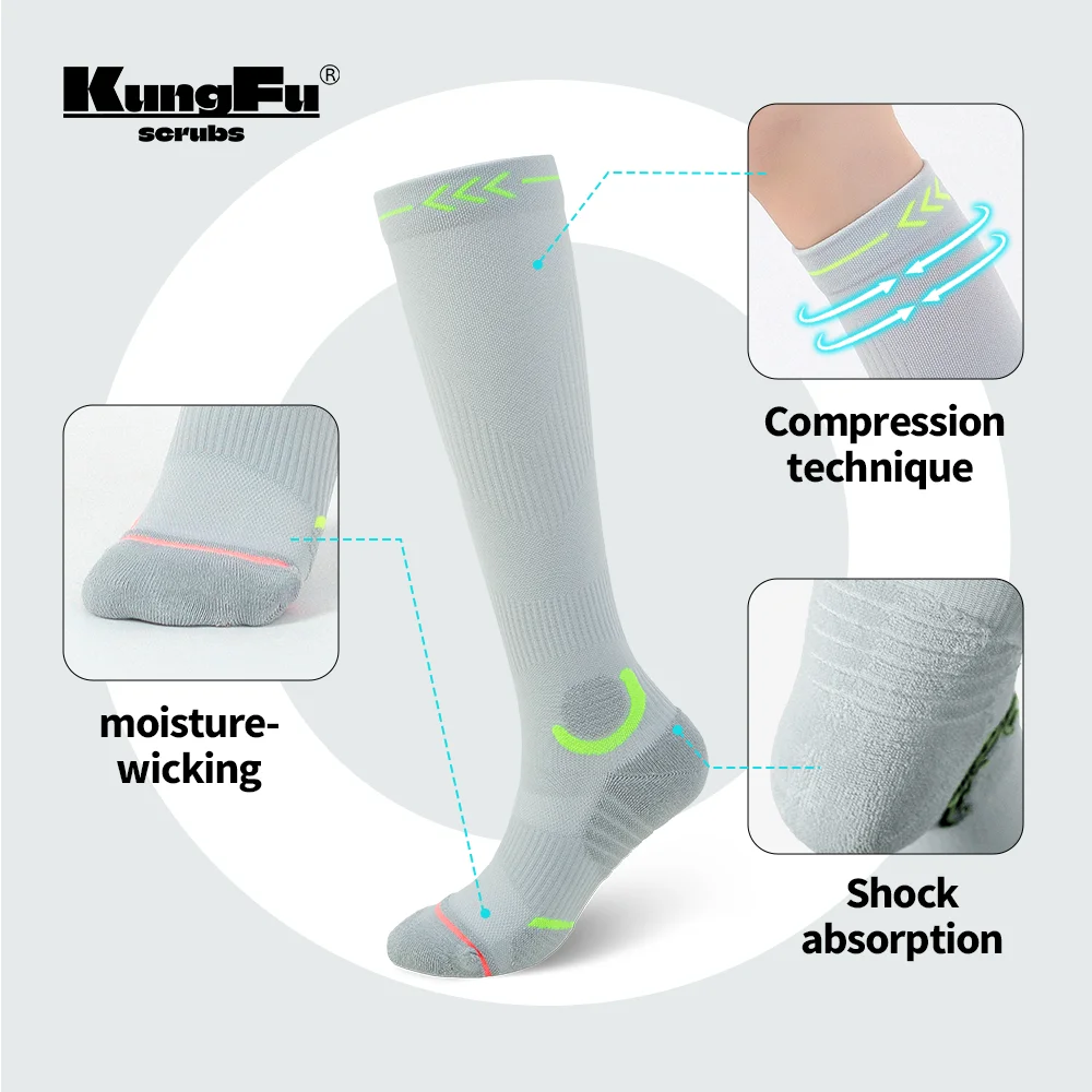 

Women Compression Socks 15-20 mmHg Knee High Stockings Soft Breathable Support for Nurses/Running/Athletic/Travel Comfortable