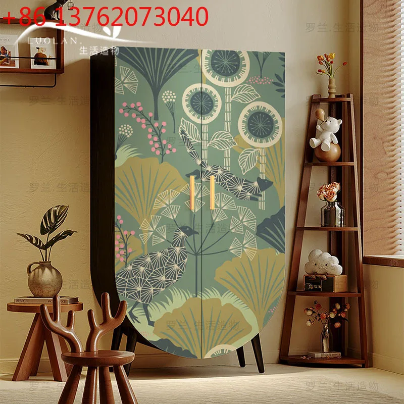 

Modern simple solid wood home bedroom wardrobe opposite door storage locker