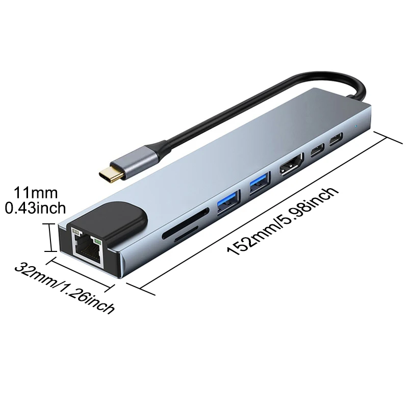 Usb C Hub Docking Station With Hdmi And Rj45 For Laptop Macbook_voghion.com
