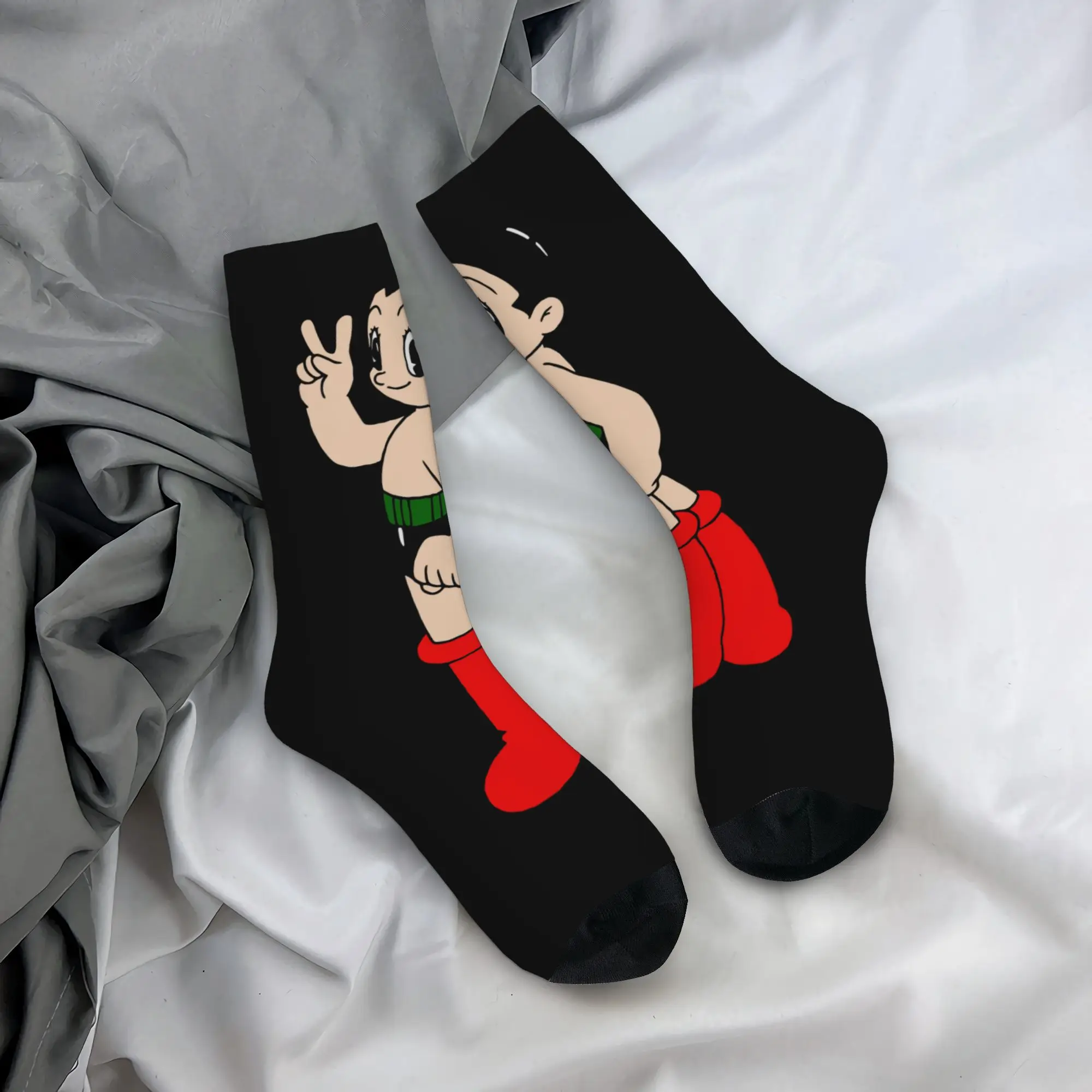 Winter Warm Crazy Design Women Men Astroboy Astro Boy Anime Socks Breathable Basketball Socks