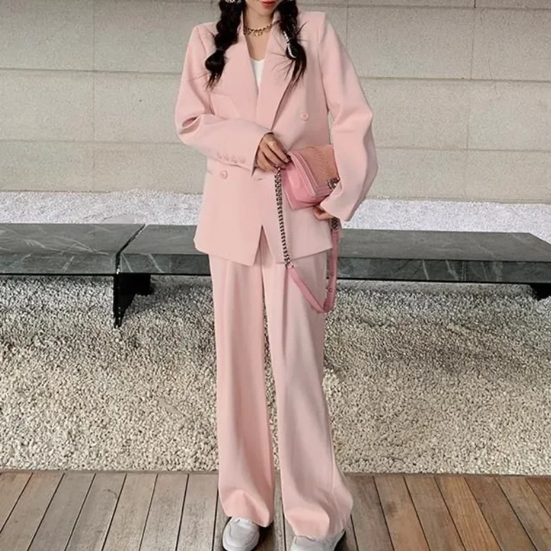 2024 Spring and Autumn Fashion New Suit Professional  Queen Two Piece Set Wide Leg Pants Women's Wear