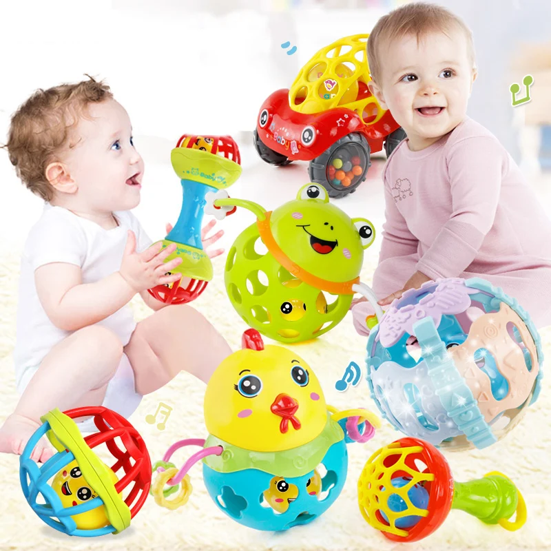 

Baby Toys 6 12 Months Sensory Rattles Teether Activity Hand Ball Toy Newborn Early Development Teething Rattle Toys for Babies