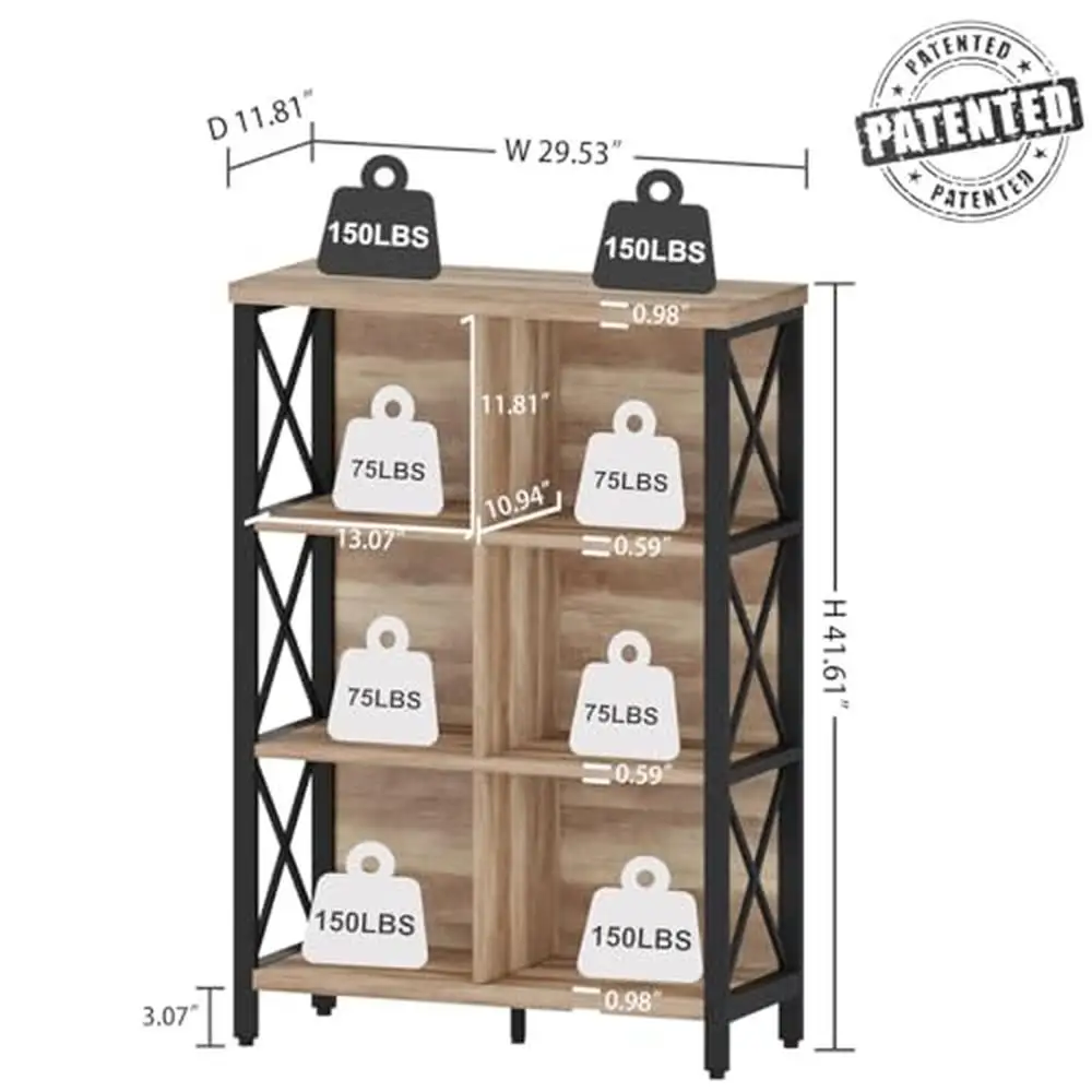 Metal Organizador De Armazenamento De Cubo De Madeira, 4 Camada Cubby Estante, Display Rack, Stand Prateleira