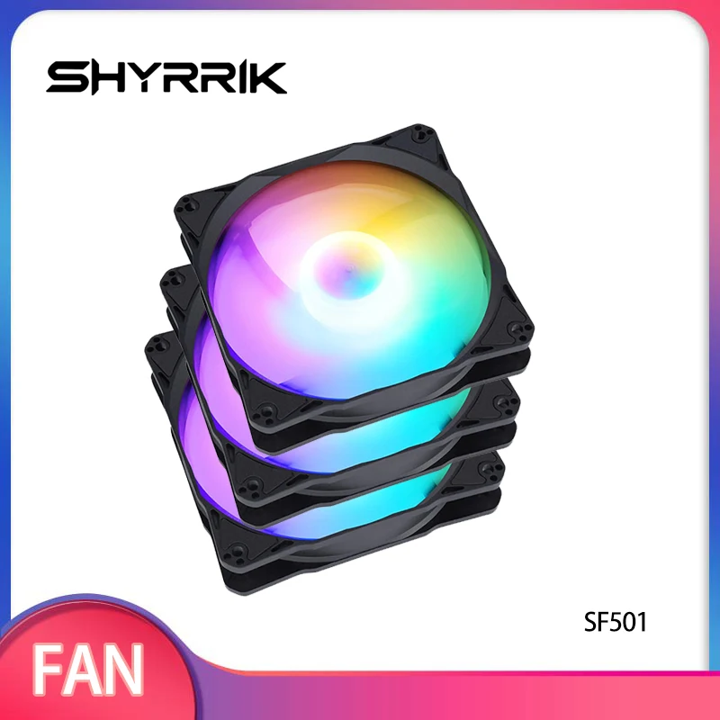 

Вентилятор для компьютерного корпуса Shyrrik RGB с 4-контактным разъемом Molex, 1200 об/мин, 12 см, 47,24 CFM, бесшумный охлаждающий вентилятор для радиатора ПК /SF501