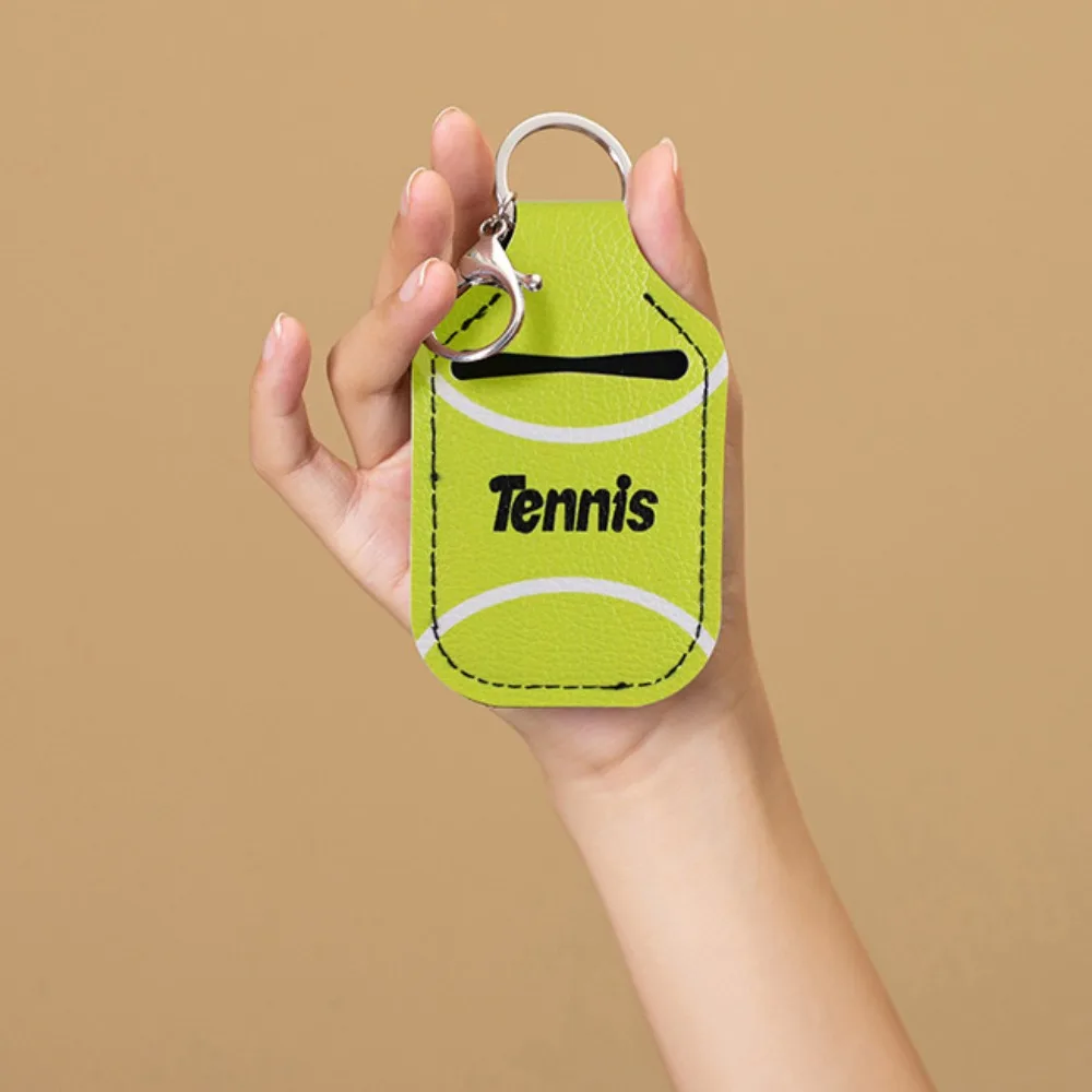 Sports Hand Sanitizer Keychain Rugby Soccer Football Pendant Tennis Softball Basketball Sub-bottle Keyring Hanging Accessory