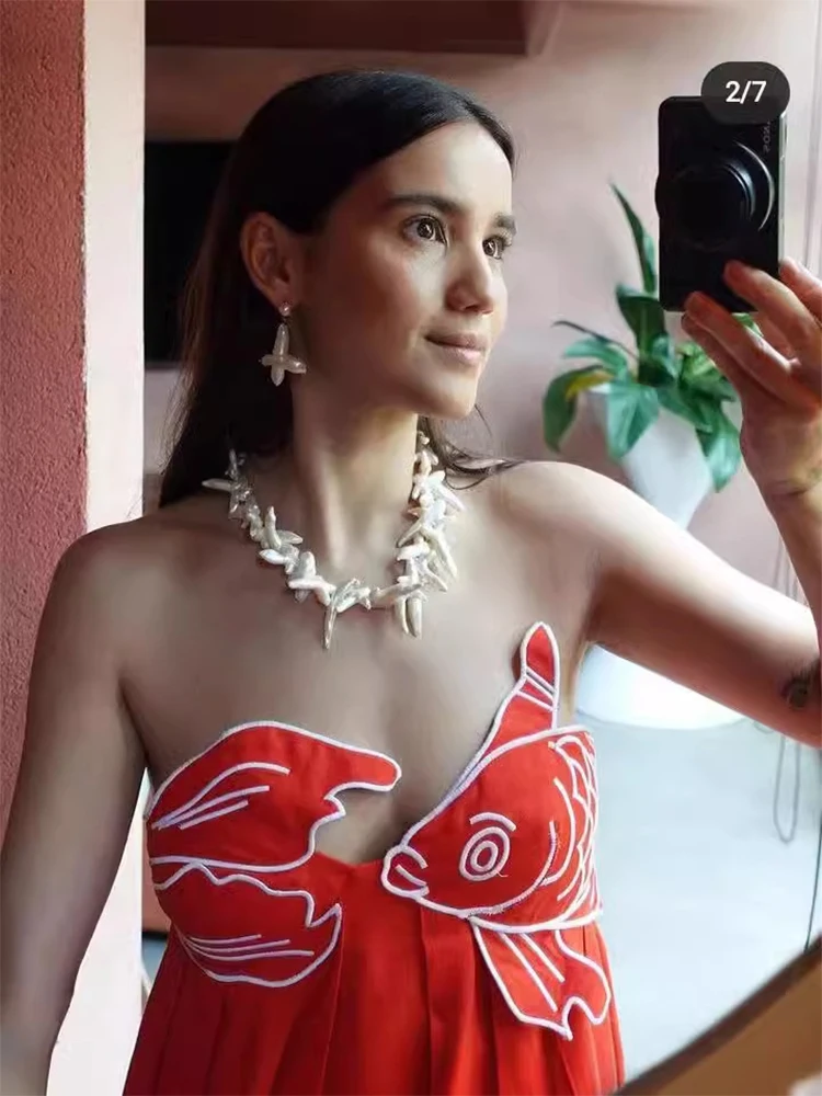2025 ชุดสตรีฤดูร้อน 3DปลาจีบSlip Dressesหญิงใหม่Elegant Casualอินเทรนด์สุภาพสตรีเสื้อผ้าสบายๆA-Line Dress
