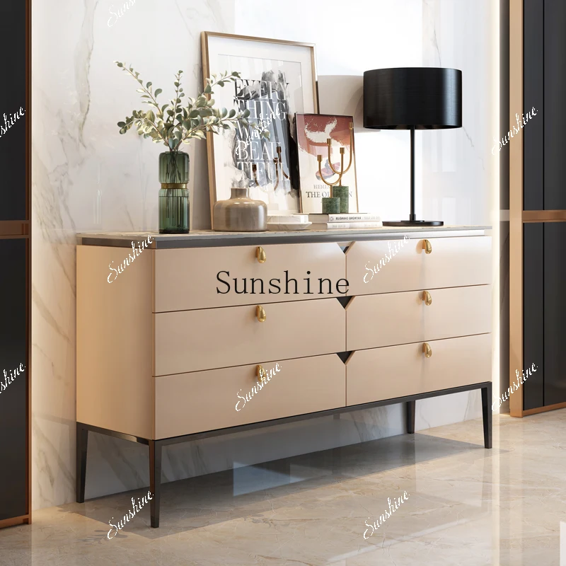 

Italian rock slab light luxury villa living room storage dining side/master bedroom six cabinets FT