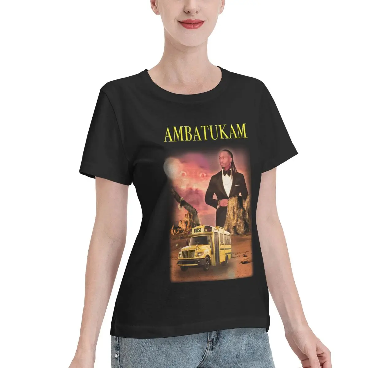 Skin Safe Ambatukam Dreamybull Women's T-shirt Gothic 100% Cotton T Shirt