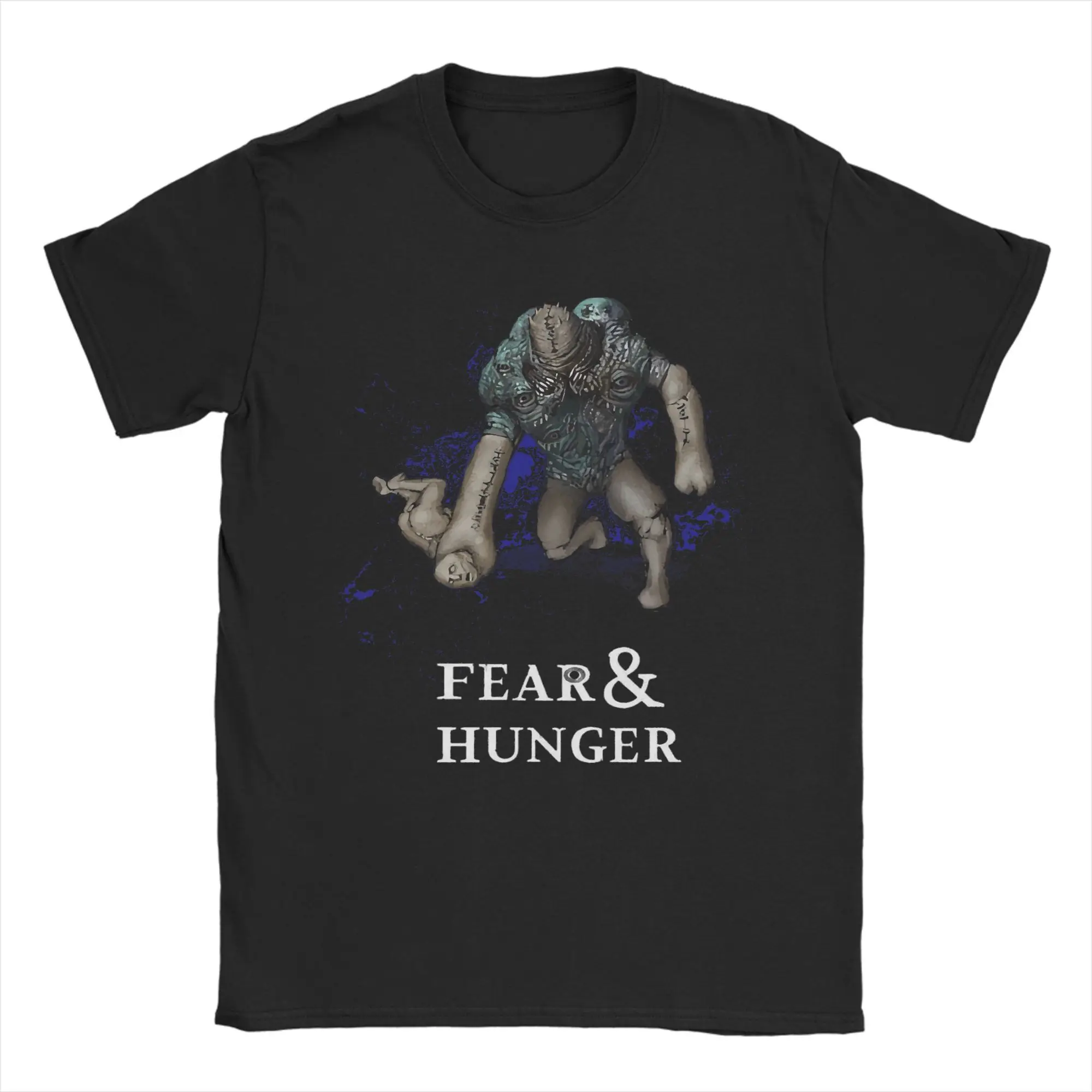 

Футболка Fear and Hunger Active, летние хлопковые футболки для мужчин, повседневная футболка в стиле Харадзюку с коротким рукавом, забавная одежда Y2K