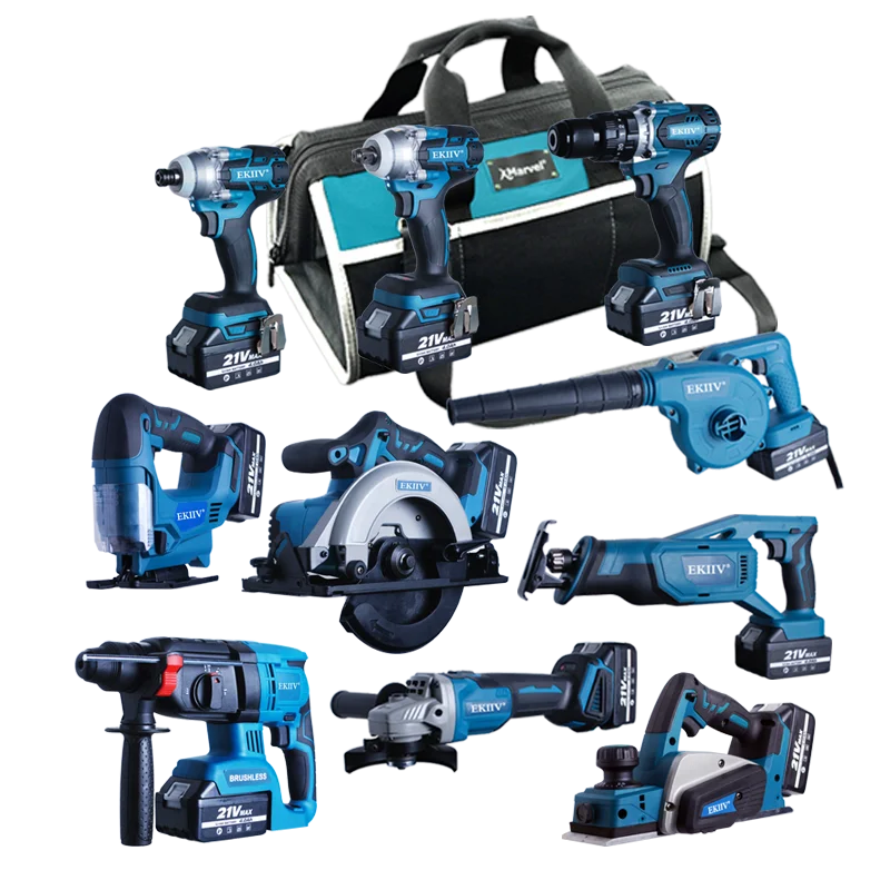 Marvel Tools Cordless Combo Kit Brushless Motor 20V Lithium Battery Wood Working Professional Electrician Tool Set
