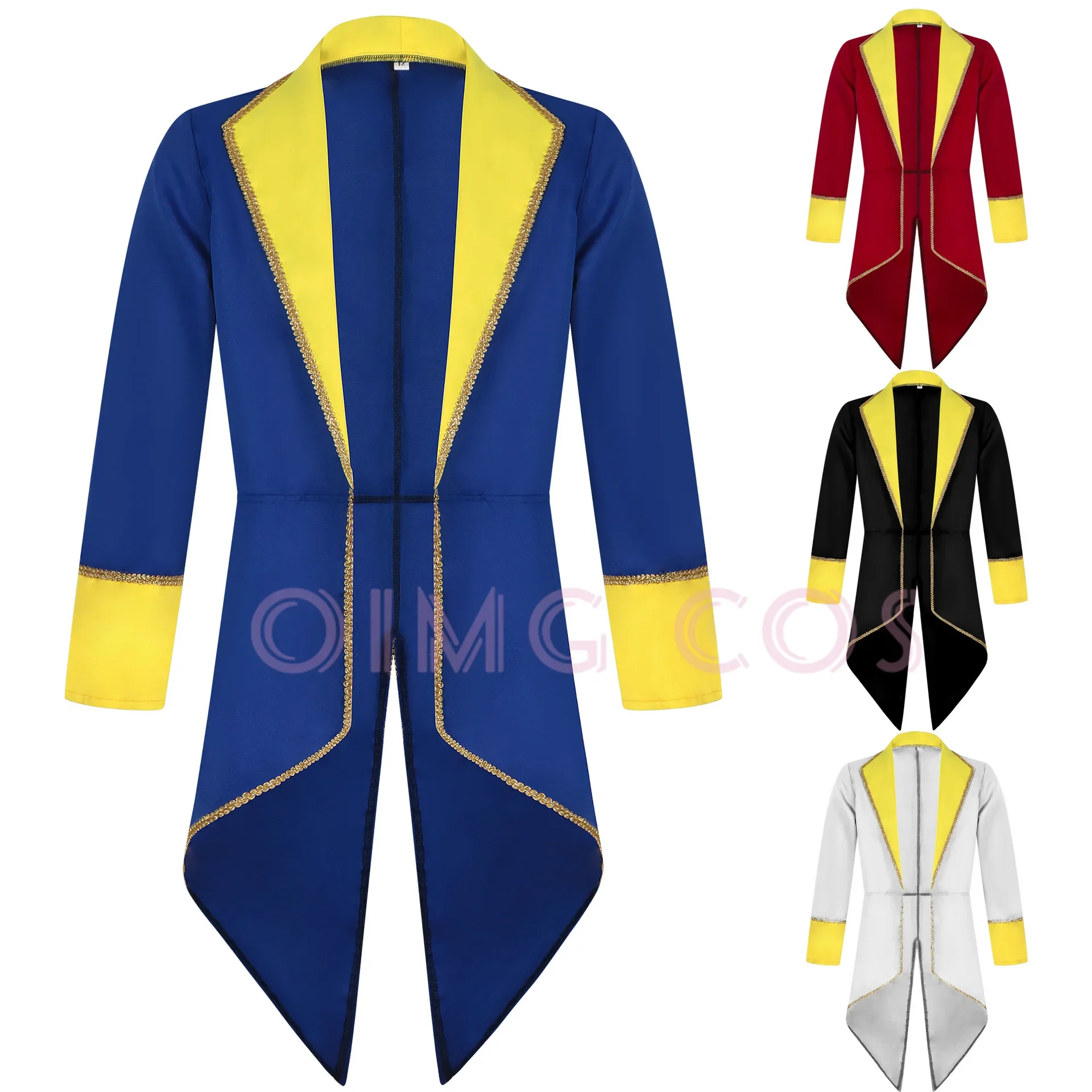 

Retro Tailcoat Tuxedo Stage Performance Costume Adult Men Medieval Clothing Mid Length Punk Cosplay Clothing Polychrome