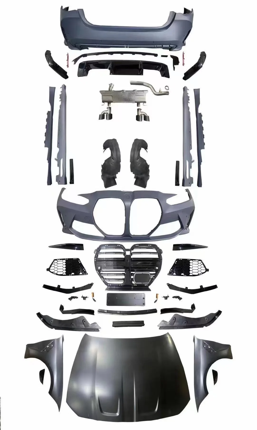 

Suitable for BMW's new 4 Series G22 G23 modified 1:1 wide-body M4 large enclosure cover fender exhaust pipe middle net
