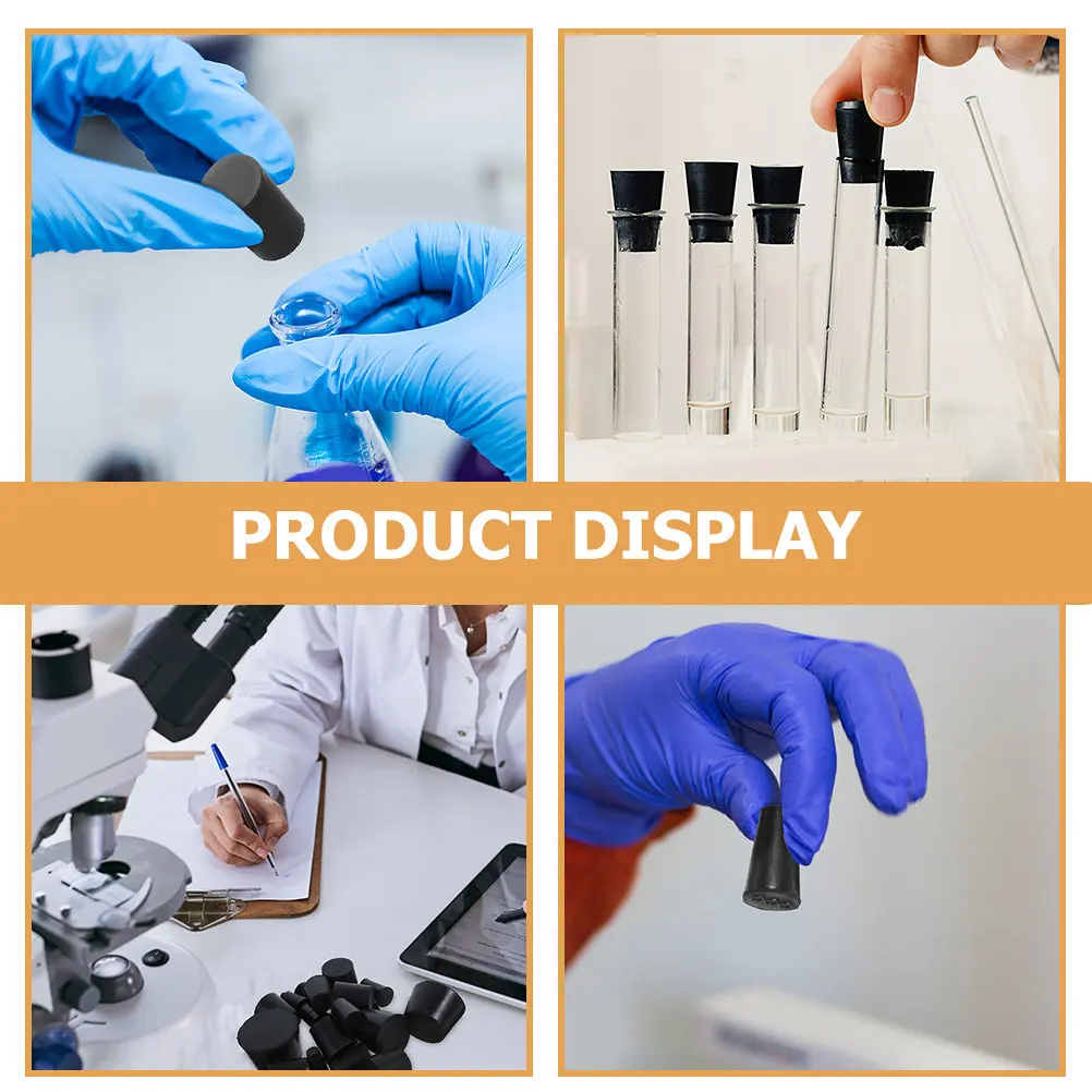 25Pcs Solid Tapered Rubber Stoppers Premium Stoppers for Test Tubes Flasks Glass Bottles Jars Sealing Rubber Stopper