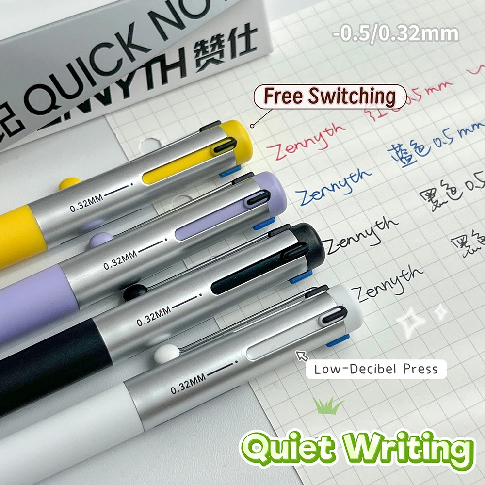 1Pc Simple 3 Color Gel Pen 0.5mm Portable Quick-Drying Pen Black Red Blue Writing Pen For Study & Office Use
