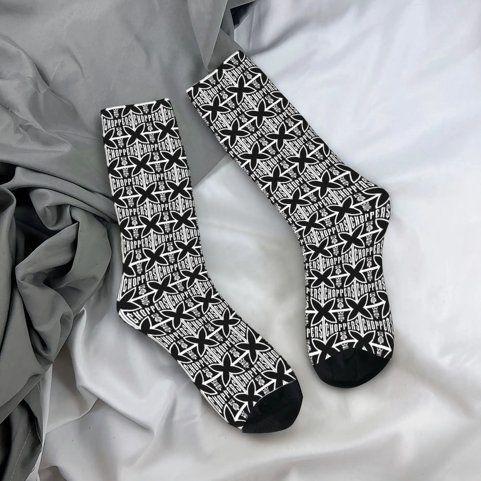 

Custom West Coast Iron Cross Choppers Dress Socks Mens Womens Warm Funny Novelty Crew Socks