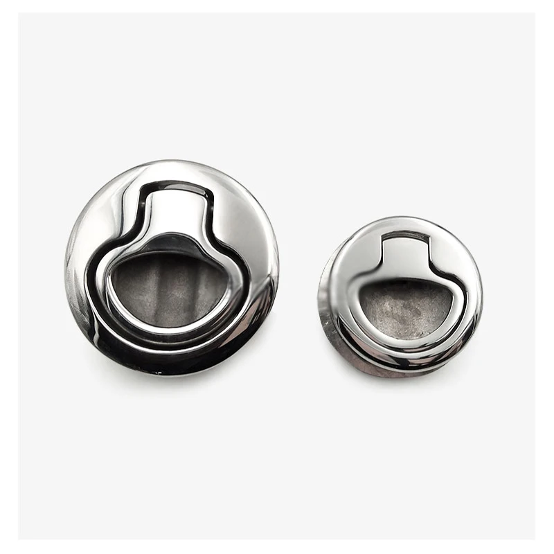 Stainless Steel 304 Pull Ring Circular Lock Furniture RV Cabinet Door Drawer Buckle Handle Lock Yacht Ambulance Embedded Lock