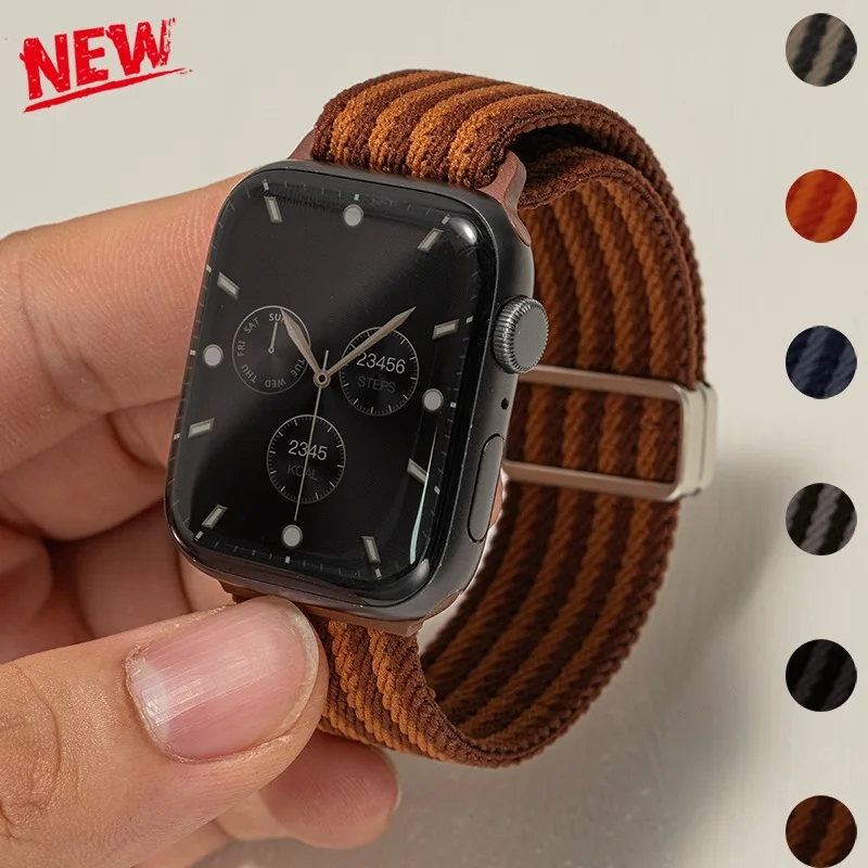 Nylon geflochtenes Band für Apple Watch Series11 10 42 mm 46 mm 45 41 mm 44 40 38 mm Magnetarmband für Iwatch Ultra 3 2 49 mm 9 8 7 SE3