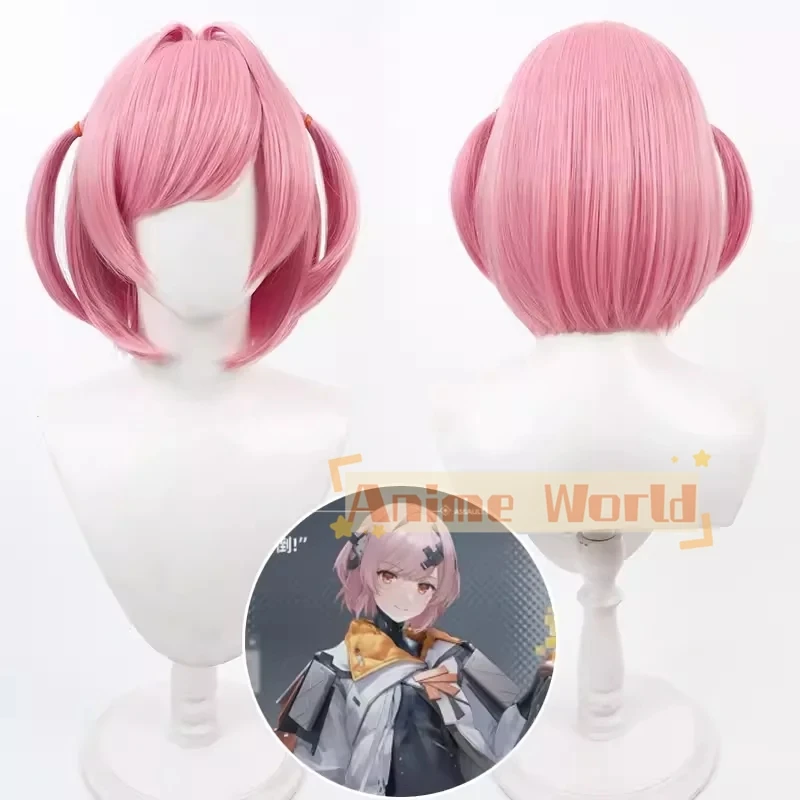 Snowbreak Fritia Ignis Cosplay Wig Short Pink Heat Resistant Synthetic Hair Halloween Role Play Party Carnival + Free Wig Cap