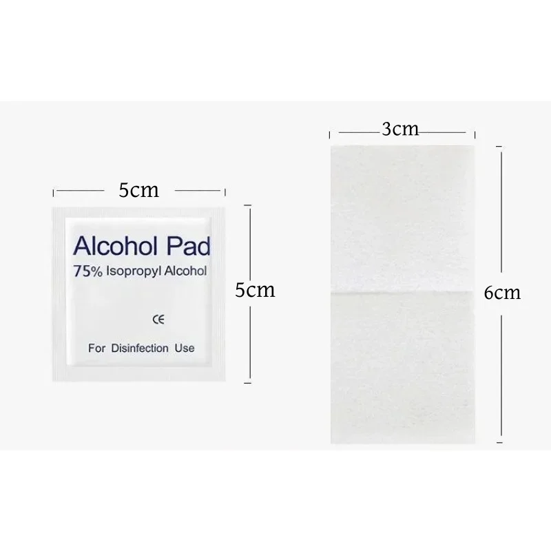 100pcs Portable Alcohol Prep Pads Disinfectant Swabs Wipes Cleaner 70% Alcohol Content Suitable for Mobile Phone Cleaning