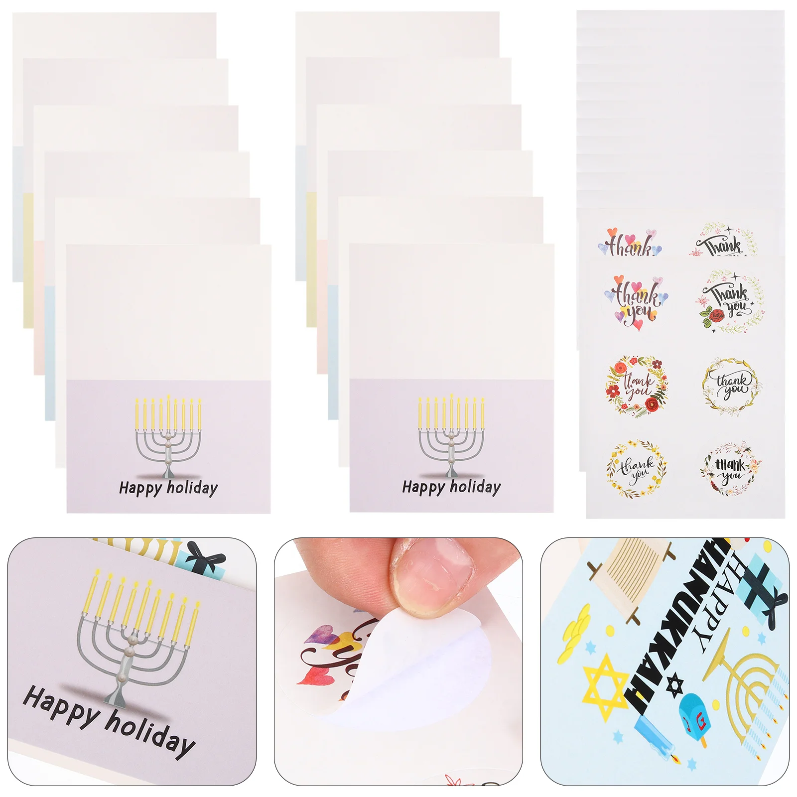 

12Pcs Greeting Card Set Elegant Hanukkah Blessing Cards for Festival Wishes Holiday Gift Cards with Envelopes Hanukkah Supplies