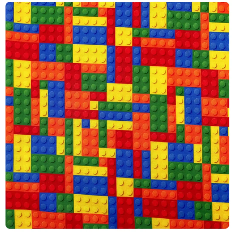 

Building BLock Print Pure Cotton Plain Fabric, Handmade DIY Garment, Dress, Notebook Sewing Cloth, M118