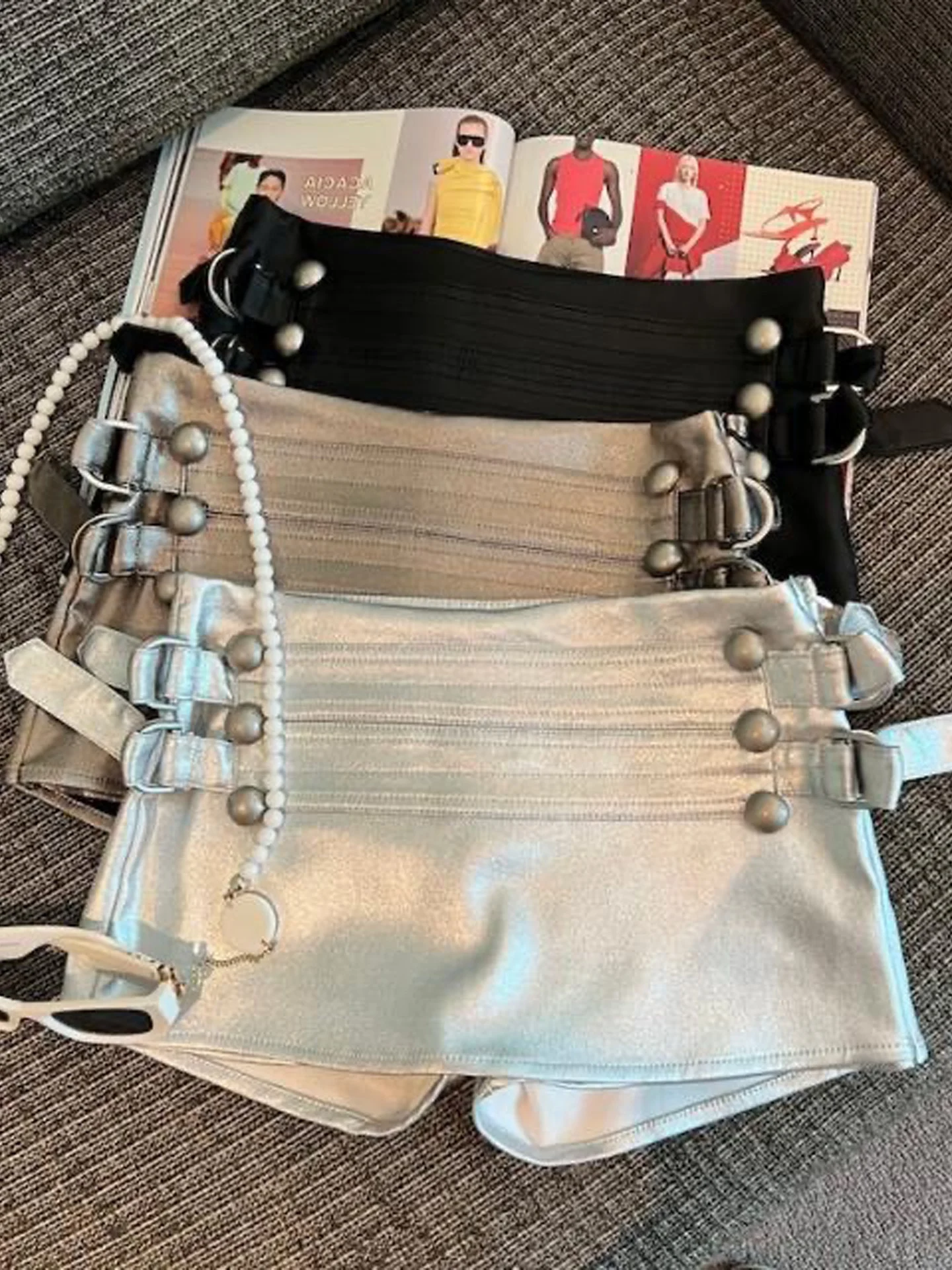Low Waist Wide Leg  Skirt Pure Color Retro Style Metal Buckle Fastening A-Line Skirt for Women Autumn New Arrival