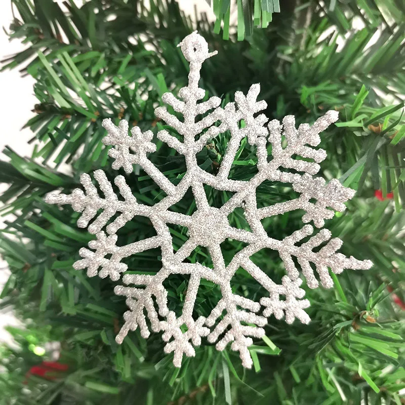 

(10Pcs/pack) 10*10cm Christmas Tree Pendant Gold Shine Snowflake Decor Christmas Decorations For Handmade DIY Home Decoration