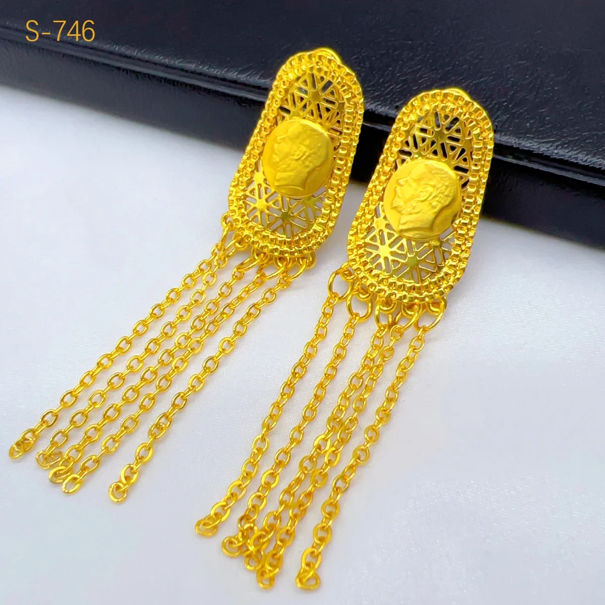 ANIID Ethiopian 24k Gold Color Tassel Coin Charm Jewelry Sets for Women Indian Dubai African Necklace Set Arab Party Gifts