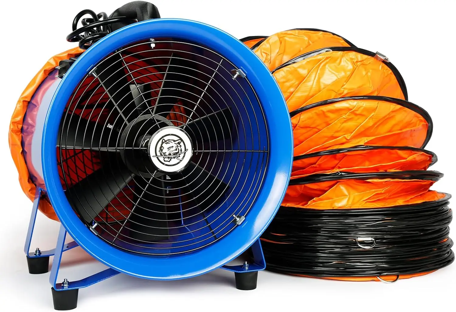 

520W/12inches Utility Blower,3350 r/min High Velocity Low Noise Portable Ventilator Exhaust Fan with 33ft PVC Flexible Duct Hose